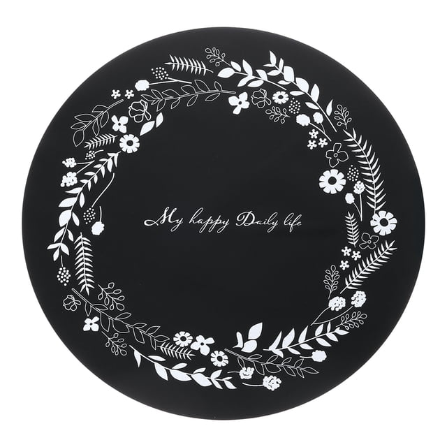 Silicone Induction Cooktop Protect Mat, 9.4 Inch Round Induction Cooktop Protective Cover Flower Pattern, Black