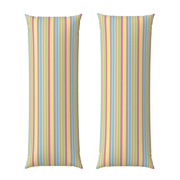 Body Pillow Cover Yellow Blue Pastel Stripe Long Pillow Case Protector With Zipper Decorative Soft Large Pillow Cases Covers 20"X54"