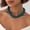 Dark Green, variant on NICKSUN Chunky Beaded Statement Necklace for Women Trendy Colorful Boho Resin Bead Choker Necklaces Summer Handmade Jewelry Gifts Accessories, 14 Colors Available
