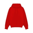 thumbnail image 2 of Daeful Men Hooded Sweatshirt Solid Color Hoodies Long Sleeve Sweatshirts Sport Casual Thick Drawstring Hoodie Tops Big Red XL, 2 of 3