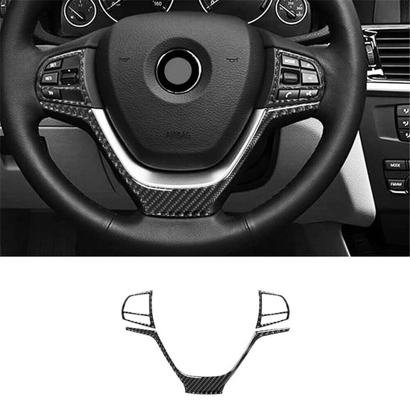 Soft Carbon Fiber Car Interior Decor Kits 3Pcs Carbon Fiber Interior Steering Wheel Cover Trim For BMW X3 F25 X4 F26 Sticker