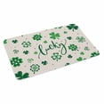 thumbnail image 4 of Lucky Day Door Mat Indoor Outdoor, St. Patrick's Shamrock Rustic Clover Green Non Slip Welcome Mat with Rubber Backing, Absorbent Fabric Front Door Mats Entryway Rug for Home Patio Entrance 20"x31.5", 4 of 9