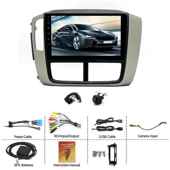 4 64G Car Stereo for Honda Pilot 2006-2008 with Wireless CarPlay Android Auto 9inch Touch Screen Support Bluetooth FM/RDS GPS WiFi Mirror Link