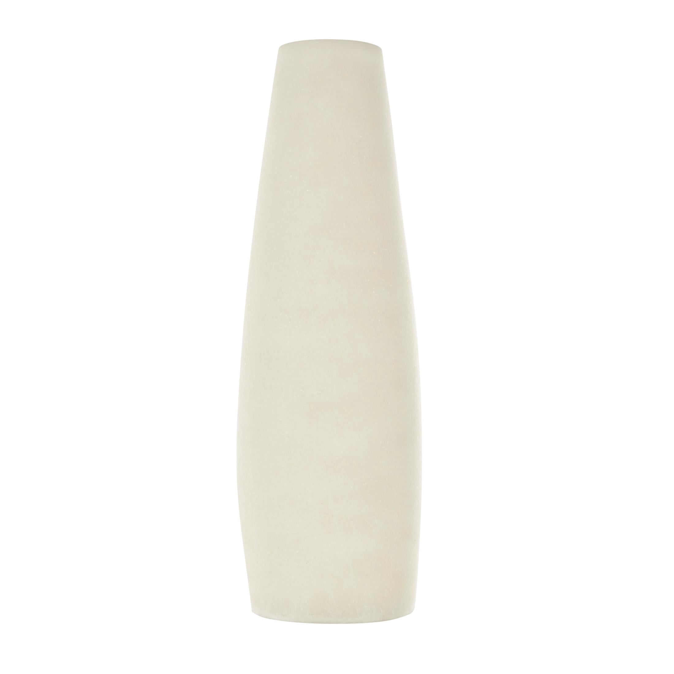 DecMode 20" Leaf Cream Polystone Vase with Gold Leaf Relief