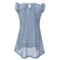thumbnail image 2 of Little Girls Grey Blue Special Rounded Sleeve Knit Dress 2/3, 2 of 7