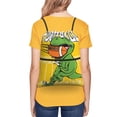 thumbnail image 4 of Naloa T-Rex Playing Football Drawstring Backpack String Bag Cinch Water Resistant for Gym Shopping Sport Yoga, 4 of 6