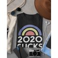 thumbnail image 4 of 2020 Sucks Shirt Funny Quarantine Graphic Rainbow Women T-Shirt XX-Large Gray, 4 of 6