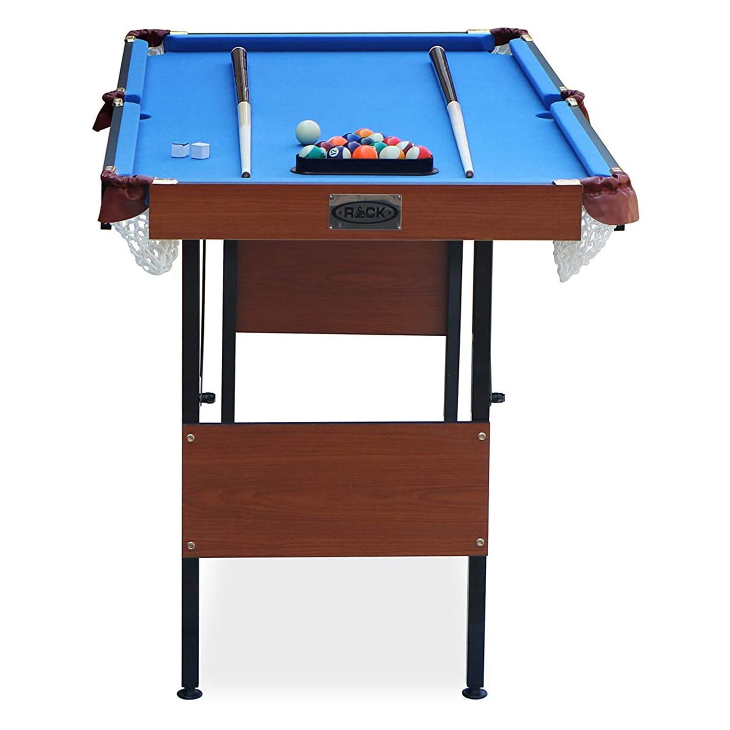 55 " Folding Billiard Table  Space Saving Pool Table Play with Balls Set cues 