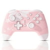 Mytrix Pink Pro Wireless Controller Compatible with Nintendo Switch/Lite/OLED, Bluetooth Controller with Programmable Buttons, Turbo, Dual Vibration Sakura Cherry