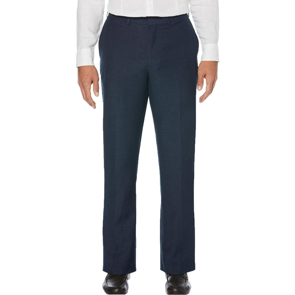 Cubavera - Cubavera Mens Linen Blnd Solid Dress Pants - Walmart.com - Walmart.com