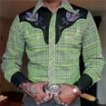 thumbnail image 2 of Mens Long Sleeve Shirt Western Cowboy Embroidered Slim Fit Casual Button Down With Pockets Tops, 2 of 7