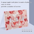 thumbnail image 3 of Yayeee Toggle Light Switch Wall Plate 3-Gang 6.37"x4.48" Decorative Outlet Cover, Bunnies and Hearts, 3 of 7