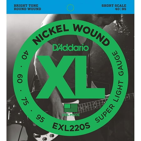 D'Addario EXL220S XL Nickel Super Light Short Scale Electric Bass
