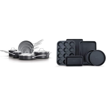 

HPJNB 11-Piece Pots and Pans Set Oil-Infused Ceramic Cookware with Stay-Cool Handles PTFE- and PFOA-Free Dark Grey