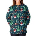 thumbnail image 5 of Hearthz Scrubs Jacket for Women Christmas Warm Up Womens Scrubs Top Workwear Navidad Print Long Sleeve Snap Front Nurse Uniform with Pockets S-5XL, 5 of 6