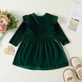 thumbnail image 6 of WIBACKER Kids Baby Girls Long Sleeve Velvet Dress Autumn Winter Princess Party Dresses, 6 of 8