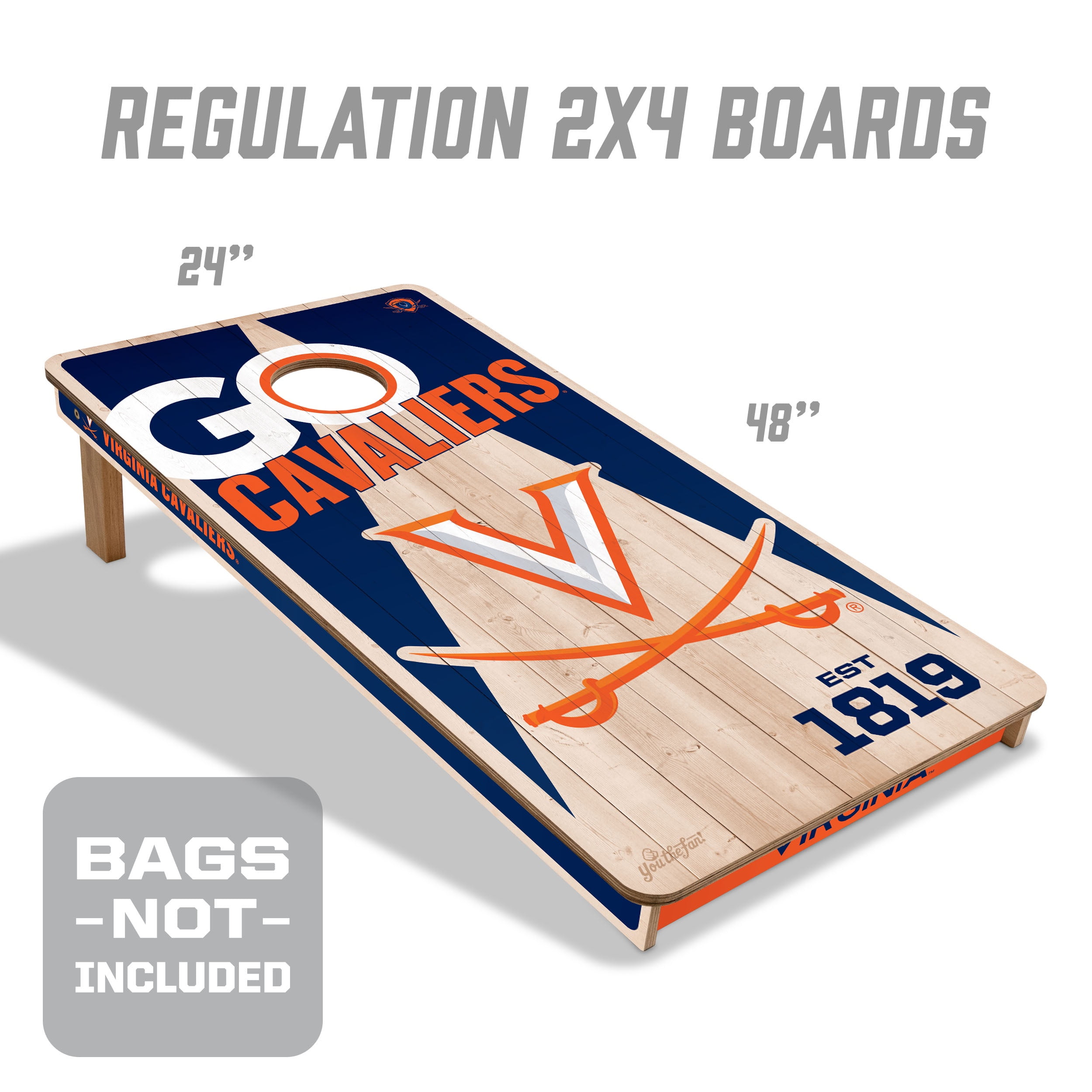 YouTheFan NCAA Virginia Cavaliers 2' x 4' Cornhole Game No Bags