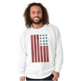 thumbnail image 4 of USA American Flag Distressed Stencil Unisex Plus Fleece Graphic Sweatshirt Brisco Brands 2X, 4 of 6