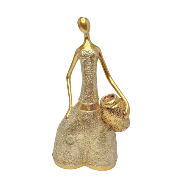 Figura femenina elegante, adorno decorativo, estatua de resina para el hogar Oro