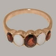 thumbnail image 5 of LBG British Made 9k Rose Gold Natural Garnet & Opal Womens Band Ring - 33 size options - Size 7.75, 5 of 6