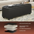thumbnail image 4 of Ottoman with Storage 38 inches, Furniture End of Bed Storage Benches, Long Ottomans Bench with hinged lid, Bench seat Trunk for Foot Rest in Bedroom, Living Room (Black), 4 of 7
