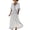 White, variant on Women's Summer Casual Twist Waist Long Dress Cotton Linen Short Sleeve V Neck Boho Swing Dress Beach Vacation Flowy A-line Sundress White