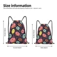 thumbnail image 4 of Drawstring Backpack - Donut Print No.9017 Splash Proof Small Drawstring Gym Bag for Women Men, Cinch Sports String Bag Backpack for Travel Swimming Beach, 4 of 8