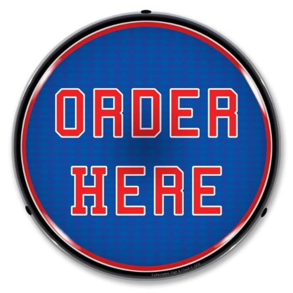 Collectable Sign and Clock Order Here LED Lighted Premium Sign