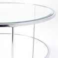 thumbnail image 3 of Southern Enterprises Table de Cocktail Risa à Dessus en Verre avec Tablette Miroir et Cadre Trépied, Chrome, 3 of 8