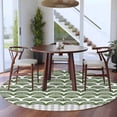 thumbnail image 3 of Round Rugs 5 Ft, Sage Green Pine Leaves Non Slip Area Rugs for Kitchen Bedroom Entryway, Abstract Art Geometric Gray Plaid Washable Carpet Runner Rug Floor Mats for Bedroom Home Decor, 3 of 8