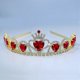 thumbnail image 3 of Women's Tiara Red Heart Crown, Gold Crown Heart Queen Jewelry Gift Bridal Tiara, 3 of 5