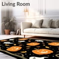 thumbnail image 2 of Ultra Soft Area Rug, Pumpkin Patch Round with Whimsical Halloween Theme, Non Slip, Stain Resistant, Washable Area Rugs for Living Room, Bedroom(Orange, 8X10), 2 of 8