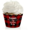 Flannel Fling Before The Ring - Buffalo Plaid Bachelorette Party Decorations - Party Cupcake Wrappers - Set Of 12