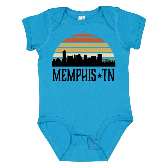 Inktastic Memphis Tennessee Skyline Retro Sunset Boys or Girls Baby Bodysuit