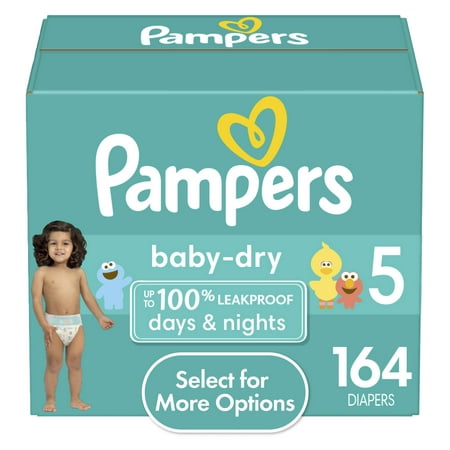 Pampers Baby Dry Diapers Size 5, 164 Count (Select for More Options)