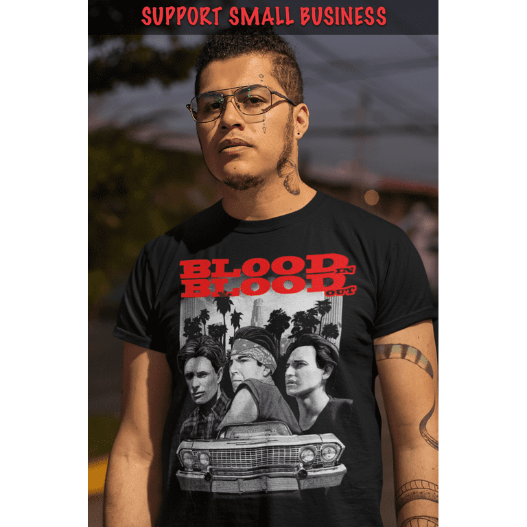 ShirtBANC Mens Chicano Inspired Vatos Shirt Blood in Blood Out