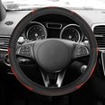 thumbnail image 2 of Sleek & Sporty Genuine Leather Steering Wheel Cover - RED, 2 of 5