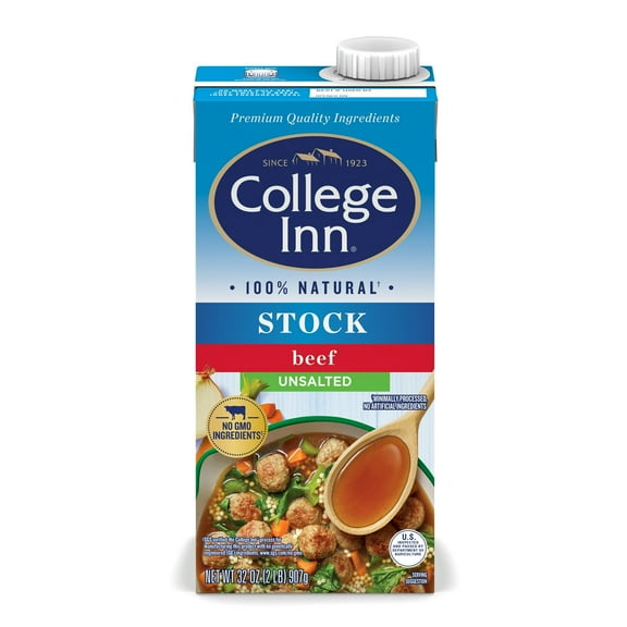 College Inn Unsalted Beef Stock, 32 oz Carton (Pack of 4)