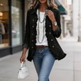 thumbnail image 5 of uublik Womens Jean Jacket Black Casual Long Sleeve Open Front Denim Jacket Fall Coat, 5 of 7