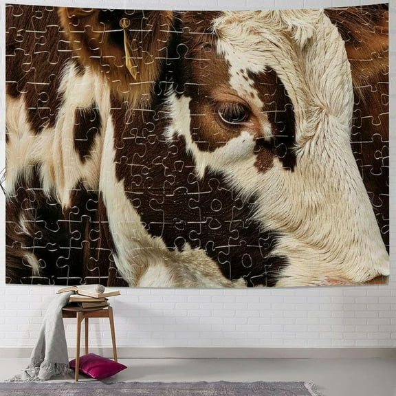 Autua Cow Spots Fur Tapestry Wall Hanging Unique Style Graphic Tapestries Home Wall Decor Art for Living Room Bedroom Apartment Farmhouse Dorm 40x30inch