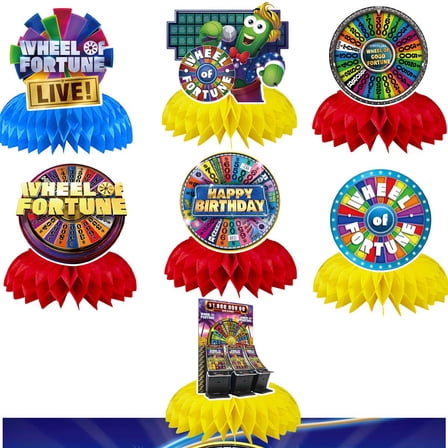 Wheel of Fortune Honeycomb Centerpieces Table Toppers Decorations for Birthday Party Decor Supplies