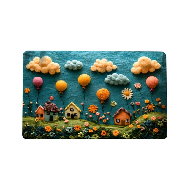 Floral Velvet Door Mat Luxe Wool Rug For Entryway & Bathroom (Dirt & Durable)" Outer Throw Blanket Warm Throw Blankets for Couch Warm Couch Blanket Small Classroom Rug Shag Rug for Kids Room Modern