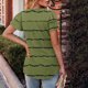 thumbnail image 4 of Camisas de Cuello de Tripulación de Manga Corta para las Mujeres Plisado Mangas de Ruffle, Cuello Redondo Casual Primavera Y Blusa de Verano, 4 of 7