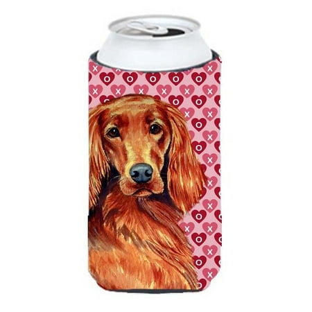 Irish Setter Hearts Love and Valentines Day Portrait Tall Boy bottle sleeve Hugger