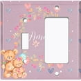 thumbnail image 2 of Metal Light Switch Wall Plate Outlet Cover (2 Teddy Bears With Love Heart Flower Balloon Flower Wreath Purple - Single Toggle Single Rocker), 2 of 2