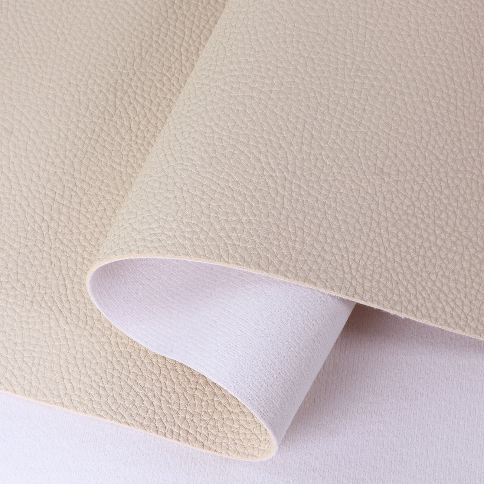 Faux Leather Synthetic Fabric, 1.6mm Thick Marine Vinyl Leather Fabric, Waterproof Material for Automotive,Boat,Headliner,Crafts, Chairs,DIY Sewing Beige
