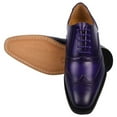 thumbnail image 2 of LIBERTYZENO Mens Wingtip Classic Genuine Leather Formal Oxford Shoes, Purple, 2 of 7
