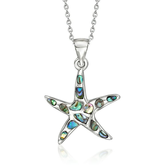 Ross-Simons Abalone Shell Pendant Necklace in Sterling Silver, Women's, Adult