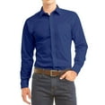 thumbnail image 3 of Desire Collection Men's Long Sleeve Classic Fit Pocket Dress Shirt Light Grey XL, 3 of 17