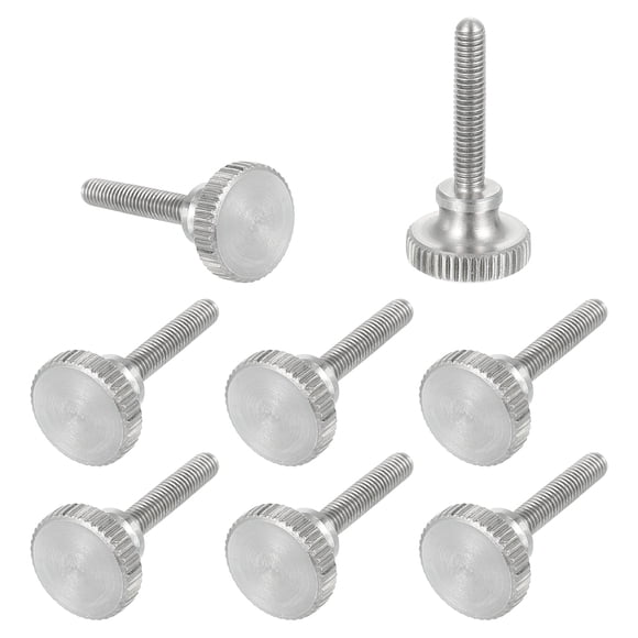 Uxcell M3x14mm Knurled Thumb Screws, 304 Stainless Steel Diamond Head Thumb Screws Metric Knurled Head Bolts with Shoulder Grip Knobs Hand Tighten Thread Fasteners, 11mm Dia. 8 Pcs